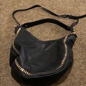Black tote with gold accents